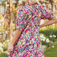 Hadlee Floral Puff Short Sleeve V Neck Mini Dress