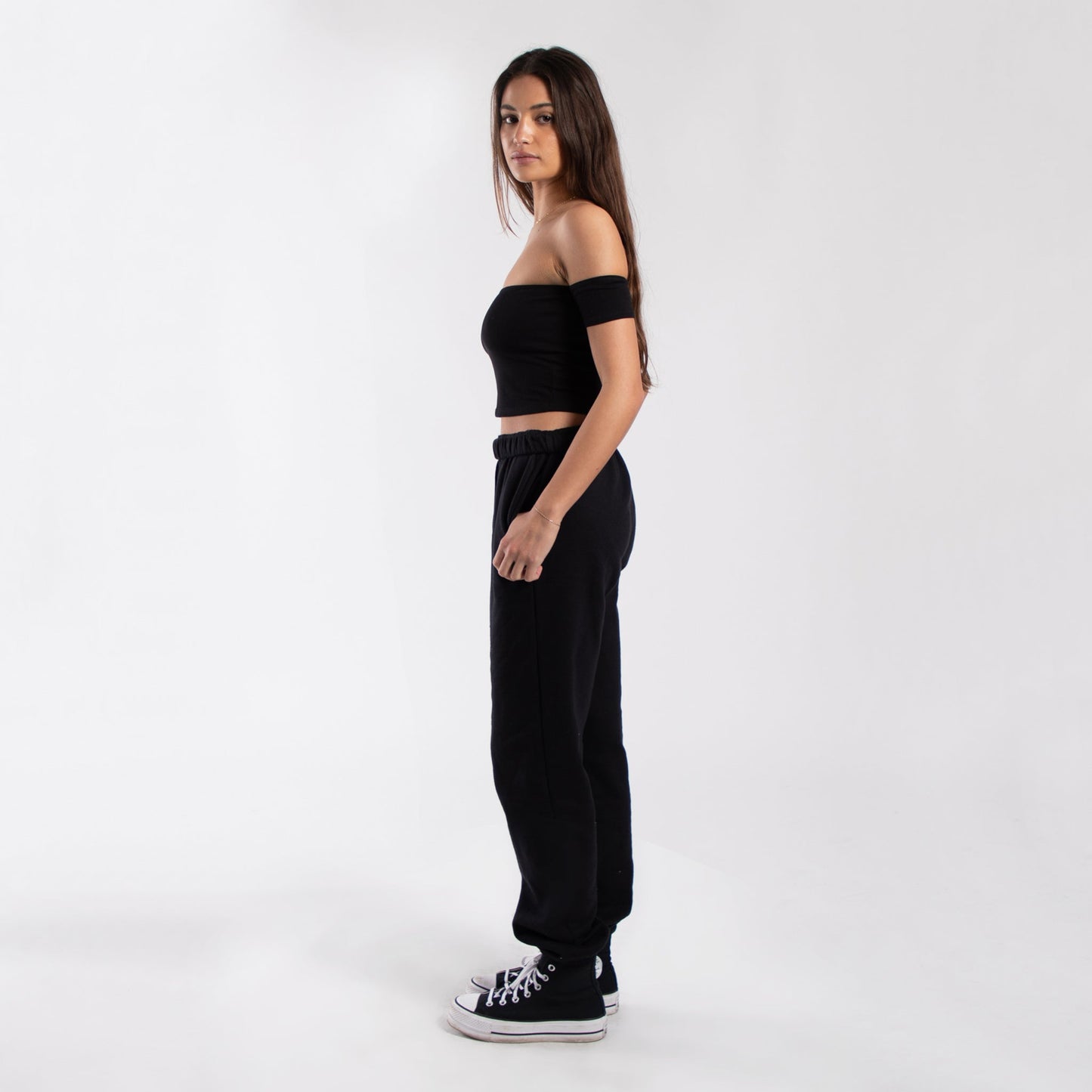 0891 - Women's Off Shoulder Cropped Tee