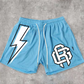 Chic Stylish Y2K Graphic Letter Print Gym Shorts for Men Quick Dry Breathable Shorts with Pockets Casual Workout Fitness Running