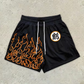 Chic Stylish Y2K Graphic Letter Print Gym Shorts for Men Quick Dry Breathable Shorts with Pockets Casual Workout Fitness Running