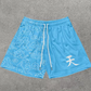 Chic Stylish Y2K Graphic Letter Print Gym Shorts for Men Quick Dry Breathable Shorts with Pockets Casual Workout Fitness Running