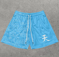 Chic Stylish Y2K Graphic Letter Print Gym Shorts for Men Quick Dry Breathable Shorts with Pockets Casual Workout Fitness Running