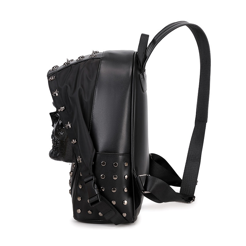 3D Backpack 3D  PU Leather Skull Studded Computer Backpack