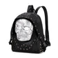 3D Backpack 3D  PU Leather Skull Studded Computer Backpack