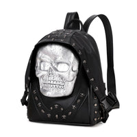 3D Backpack 3D  PU Leather Skull Studded Computer Backpack