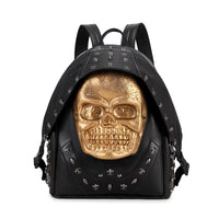 3D Backpack 3D  PU Leather Skull Studded Computer Backpack