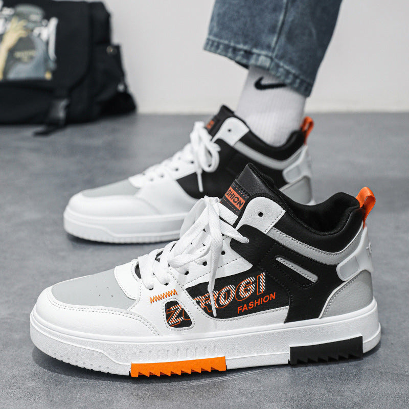 Men’s White Mid-Top Casual Sneakers