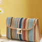Azariah Striped Crochet Flapped Bag