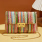 Azariah Striped Crochet Flapped Bag