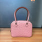 Womens Genuine Ostrich Skin Leathe Top Handle Bag