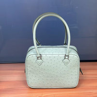 Womens Genuine Ostrich Skin Leathe Top Handle Bag