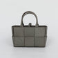 Genuine Ostrich Leather Mini Woven Satchel Top Handle Bag