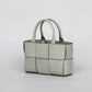 Genuine Ostrich Leather Mini Woven Satchel Top Handle Bag