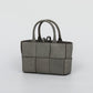 Genuine Ostrich Leather Mini Woven Satchel Top Handle Bag