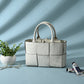 Genuine Ostrich Leather Mini Woven Satchel Top Handle Bag