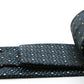 Mens Dads Classic Black/Blue Dot Pattern Business Casual Necktie & Hanky Set M-12
