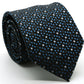 Mens Dads Classic Black/Blue Dot Pattern Business Casual Necktie & Hanky Set M-12