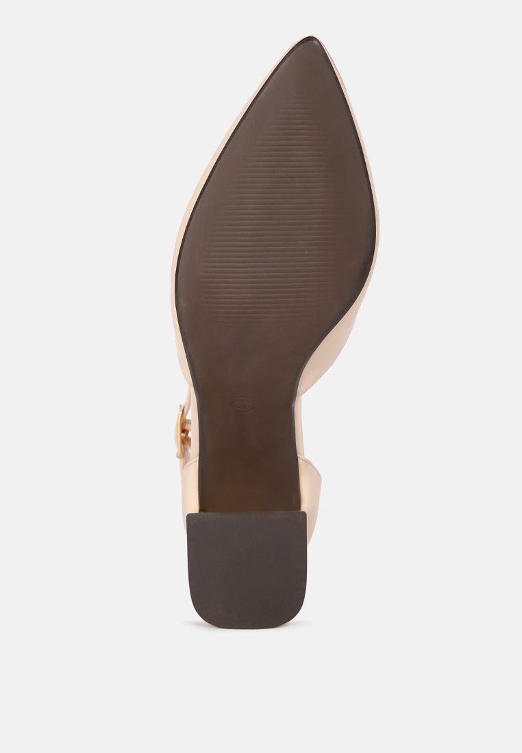 Myla Faux Leather Metallic Sling Heeled Sandals By RAG-4