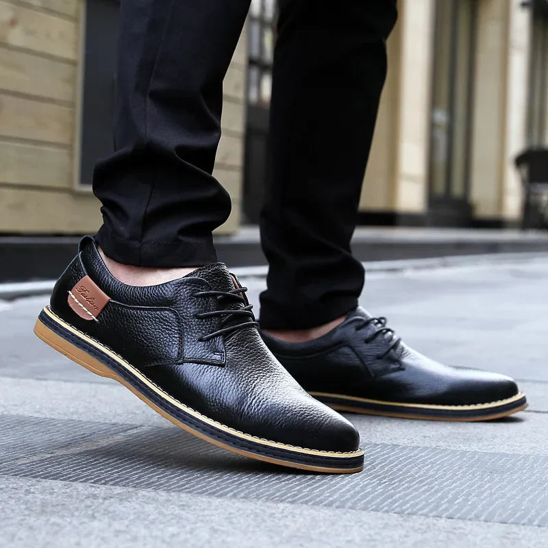 Men's Genuine Leather Brogue Oxford Shoes