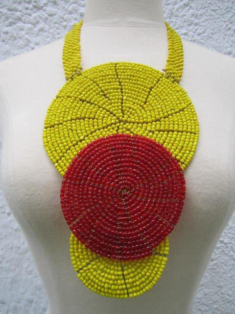 Triple Bound Beaded Statement Necklace