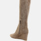 Tulsha Microfiber Wedge Heel Boots