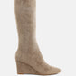 Tulsha Microfiber Wedge Heel Boots