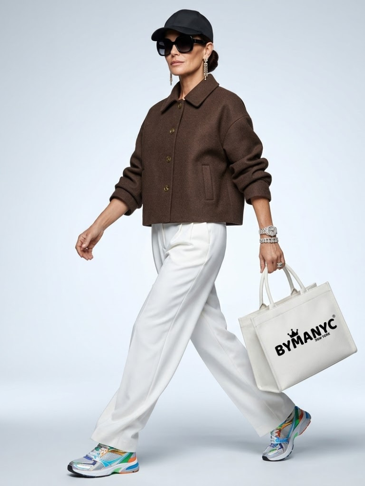 WOMEN'S JACKET Brown Wool MADISON - BYMANYC ® New York