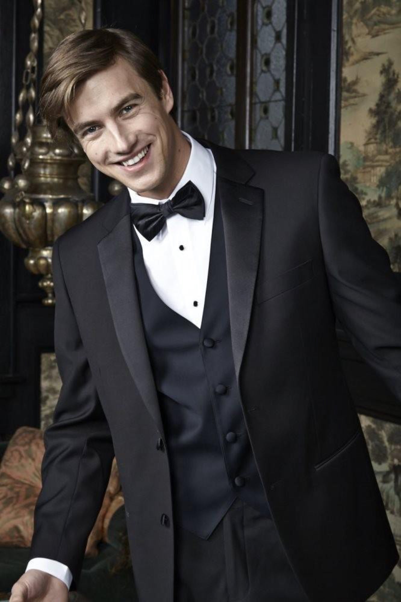 "Barcelona" Black Tuxedo Jacket Notch (Separates) - EKOMSHOP product image