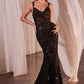 Fitted Sequin Dress With Velvet Details