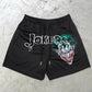 Chic Stylish Y2K Graphic Letter Print Gym Shorts for Men Quick Dry Breathable Shorts with Pockets Casual Workout Fitness Running