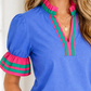 Journee Ruffled Short Sleeve Blouse