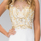 Jewel and Bead Embellished Long Dress with Back Cut Out