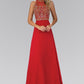 Jewel and Bead Embellished Long Dress with Back Cut Out