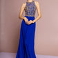 Jewel and Bead Embellished Long Dress with Back Cut Out