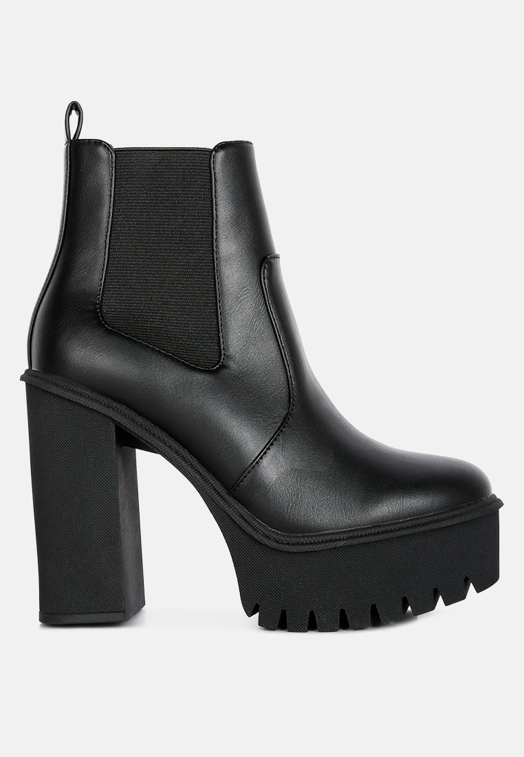 Shasha High Platform Block Heel Chelsea Boots-0