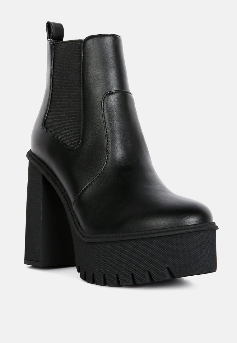 Shasha High Platform Block Heel Chelsea Boots-1