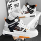 Shoes for men, trendy shoes for high school students, casual board shoes for men, versatile shoes for men, mid top sports, white shoes - EKOMSHOP product image