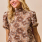 SO ME Texture Floral Mesh Top With Back Button Closure - EKOMSHOP product image