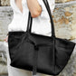 Warmi Large Black Leather Carryall Bag