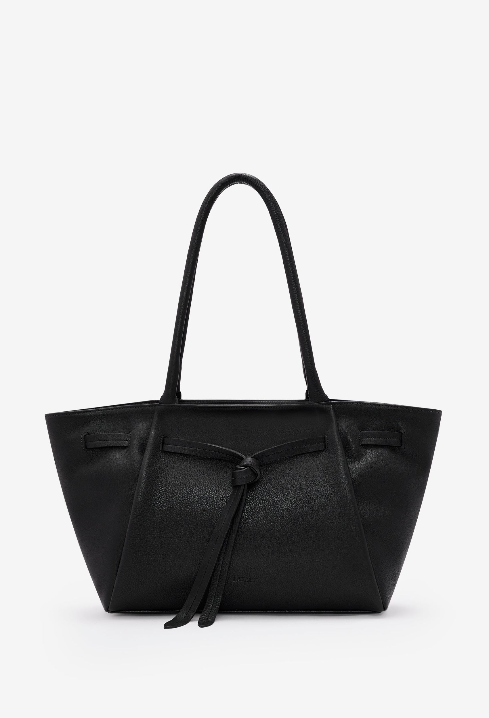 Warmi Large Black Leather Carryall Bag