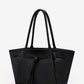 Warmi Large Black Leather Carryall Bag