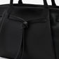 Warmi Large Black Leather Carryall Bag